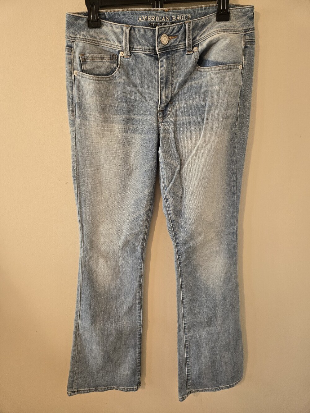 American Eagle Kick Boot Jeans Women’s Size 12 Long Light Wash Stretch Bootcut